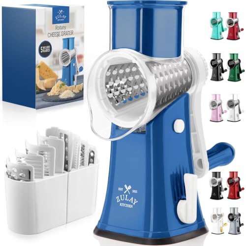 Rotary Cheese Grater 5 Blade With Reinforced Suction Base