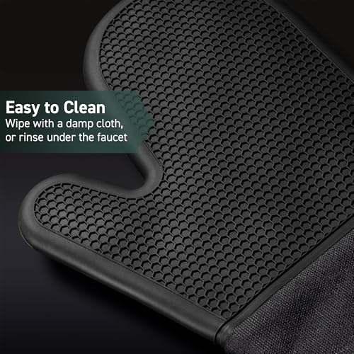 Black Set of 2 Silicone Oven Mitts