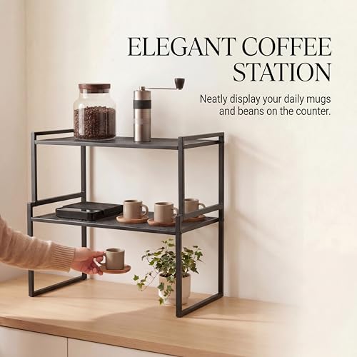 Stackable Kitchen Cabinet Organizer Shelves Pantry Rack Set of 2
