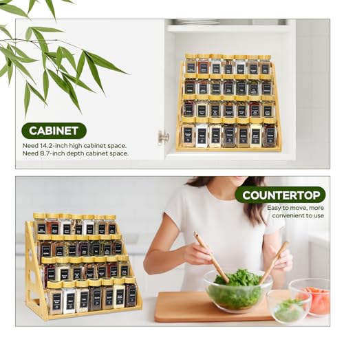 Spice Rack Tiered Spice Rack Organization for Cabinet