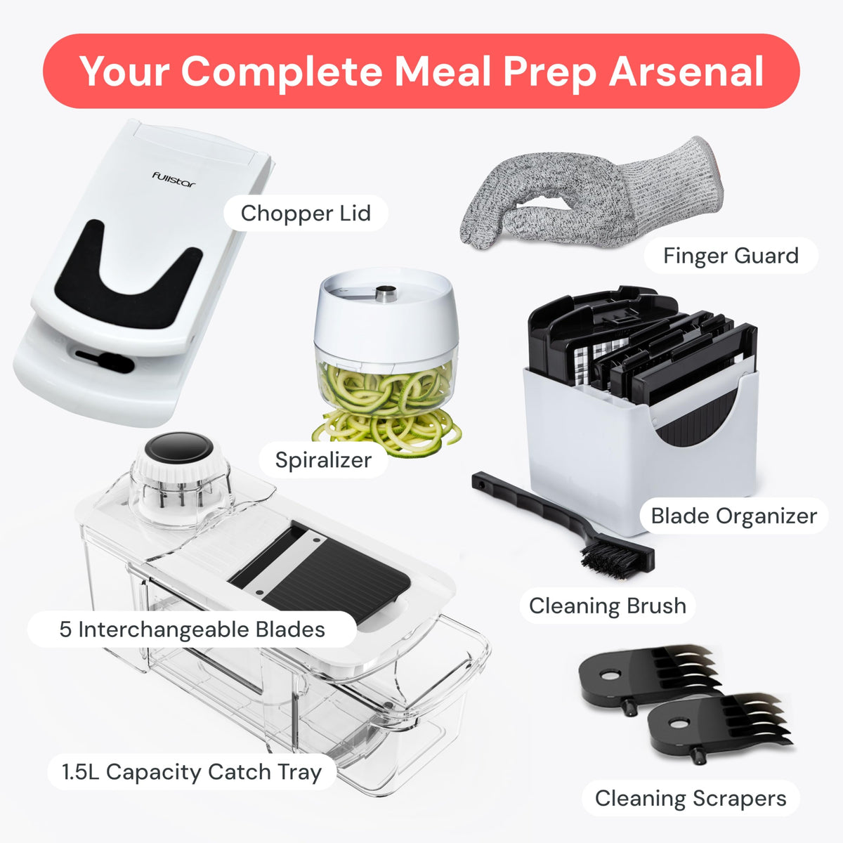 Pro XL Vegetable Chopper & Mandoline Slicer (Black / 6 in 1)