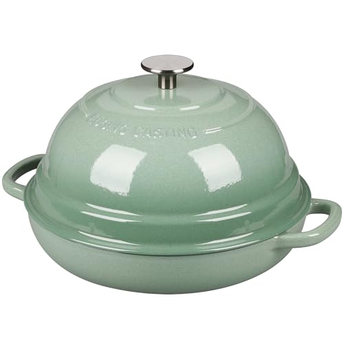 Enameled Cast Iron Dutch Oven Pot with Lid (Sage Green)
