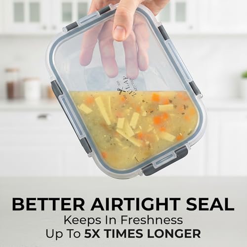 5 Piece Large 36oz Glass Storage Container Sets with Lids