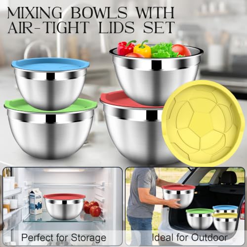 Colorful Mixing Bowls with Strainer (9PCS Multicolor)