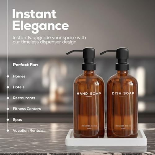 Glass Soap Dispenser Set with Tray