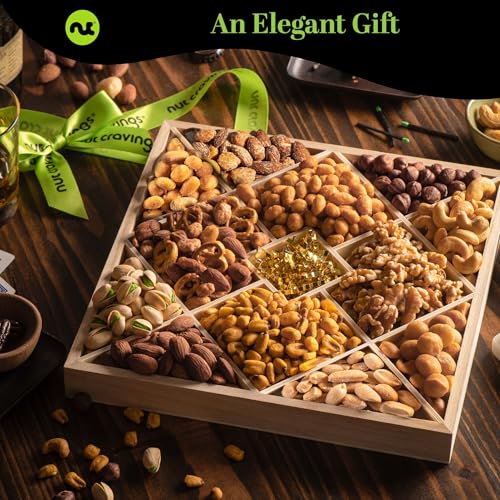 Mixed Nuts Gift Basket in Reusable Wooden