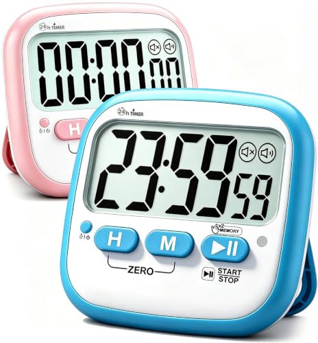2 Pack Classroom Timers for Kids Teachers (2* Sky Blue & Pink)