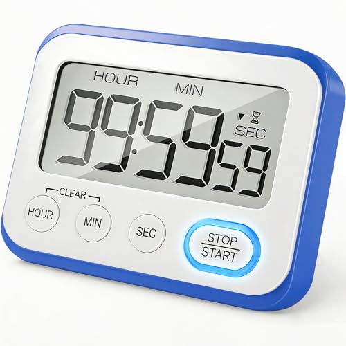 Digital Kitchen Timer Magnetic Loud Alarm (Blue)