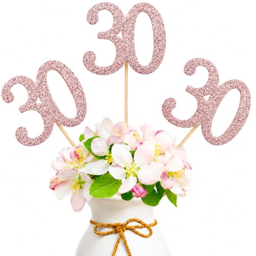 10 Pack Double Sided Glitter 30th Birthday Centerpiece Anniversary Centerpiece Sticks