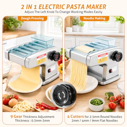 Electric Pasta Maker 4 IN1 Pasta Roller Noodle Pressing Machine