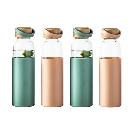 21oz Borosilicate Glass Water Bottle with Non