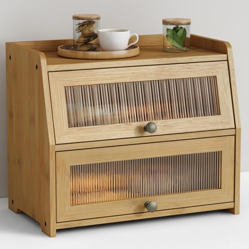 Large Bread Box for Kitchen Countertop (Bamboo)