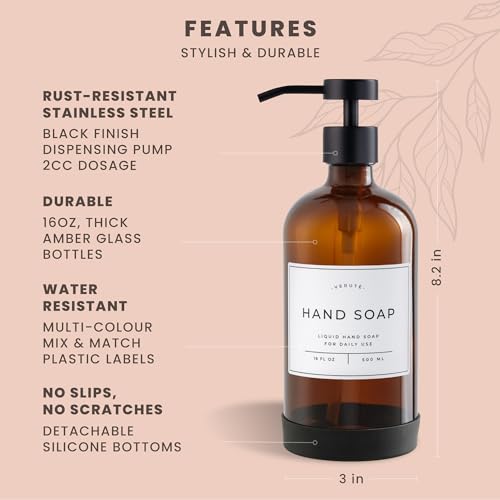 Hand and Dish Soap Dispenser for Kitchen and Bathroom