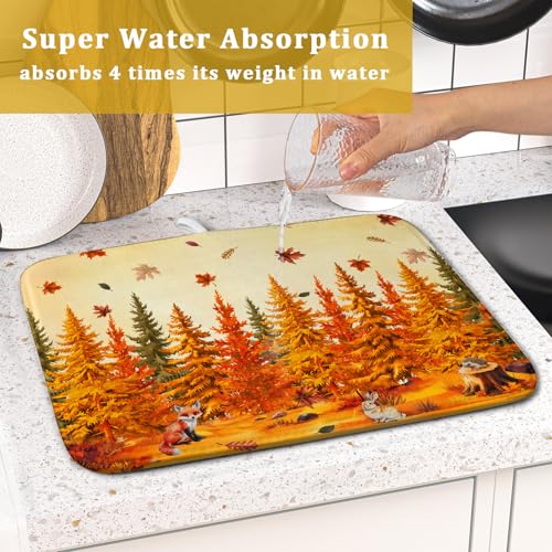 Microfiber Dish Drying Mat 2 Size Dish Drying Pad for Kitchen Counter