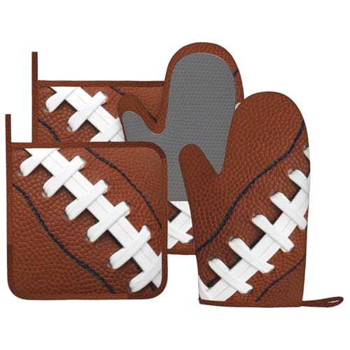 Oven Mitts and Pot Holders Set of 4 Silicone Kitchen Mitten Gloves and Non