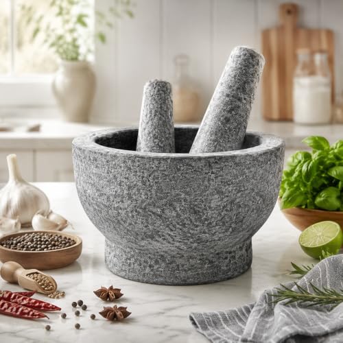 8 Inch Large Capacity Mortar and Pestle Set