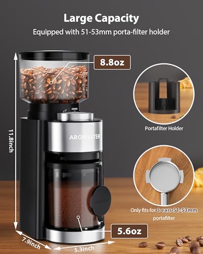 Aromaster Burr Coffee Grinder (Titanium Black)