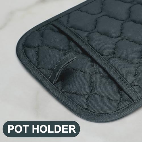 Oven Mitts Pot Holders Sets (Deep Green)