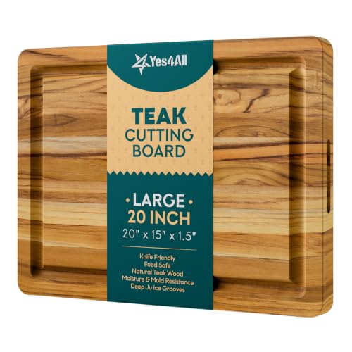 Durable Teak Cutting Boards for Kitchen (Teak / 20"L x 15"W)