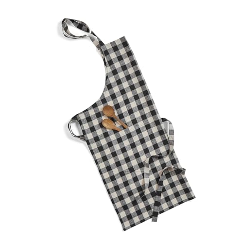 Linen Bib Apron for Men & Women Checkered Apron
