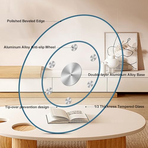 Large Tempered Glass Lazy Susan Turntable