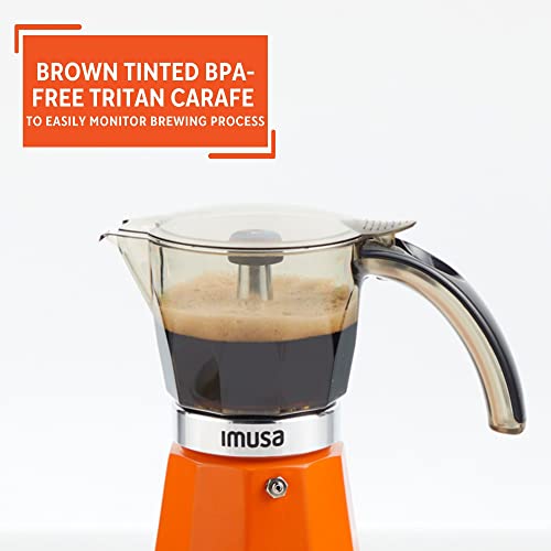 6 or 3 Cup Electric Espresso Maker with Cool (6 Cup / Orange)