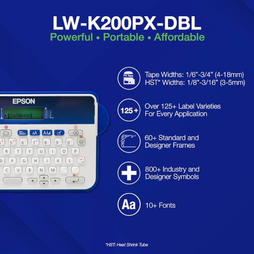 Epson LW K200PX Portable QWERTY Keyboard Label Maker for Home & Hobbies