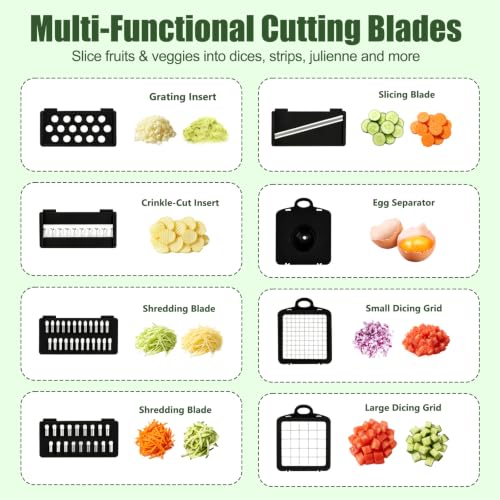 Vegetable Chopper Food Chopper with Container Onion Chopper 7 Blades