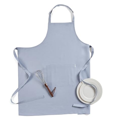 100% Pure Linen Full Midi Bib Apron for Women & Men