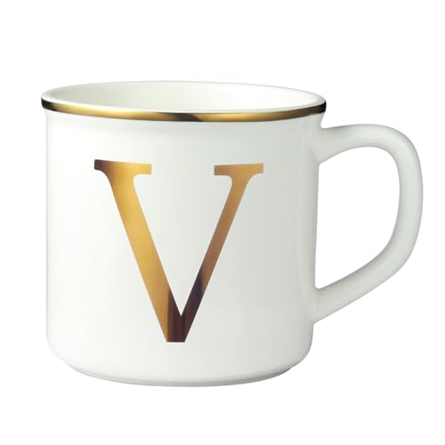 16 oz White Ceramic Coffee Mug with Initial Letters