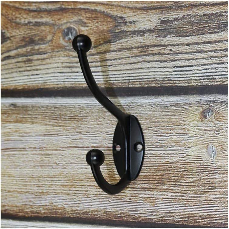 Wall Hooks 20Pcs Coat Hooks Hardware Towel Hooks for Hanging Coats Double No Rust Black Robe Hooks Wall Mounted with Screws for Key