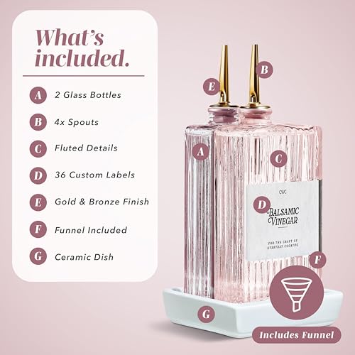 Olive Oil Dispenser Bottle (Pink Textured / 2 Pack)