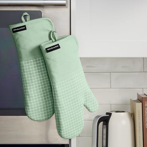 Gourmet Series Gridlines Oven Mitts 2 (Pistachio Green)