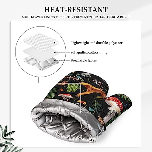 Oven Mitts and Pot Holders Sets Silicone Kitchen Mitts Potholders Heat Resistant 4Pcs Oven Gloves Hot Pads for Kitchen Baking Cooking BBQ Grilling