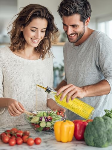 2 Pcs Olive Oil Dispenser Bottle for Kitchen (Two circles)