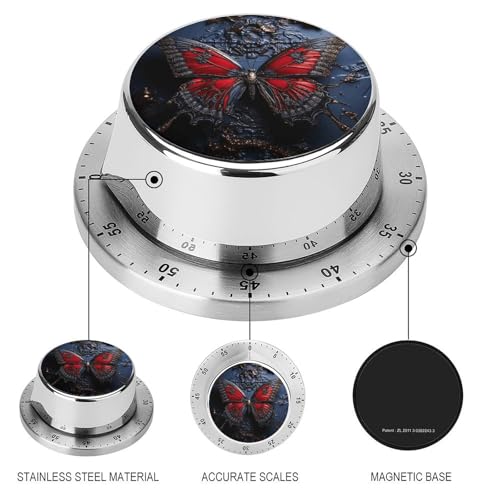 Red Butterfly Kitchen Timer (One Size / Red Butterfly)