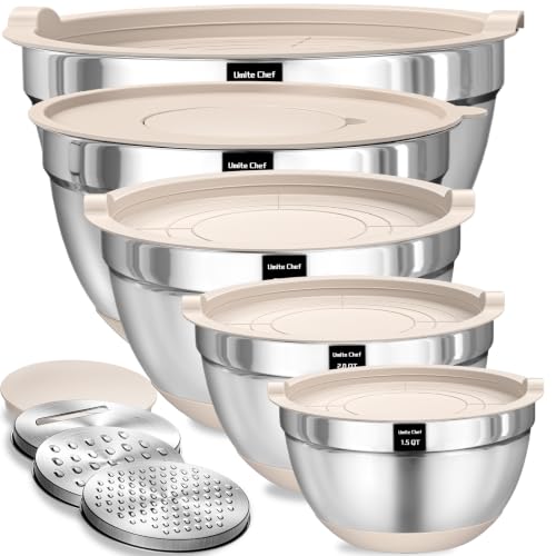 Mixing Bowls with Airtight Lids Set (Khaki)