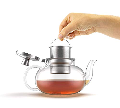 Stovetop Glass Teapot Kettle with Stainless Steel Removable Infuser