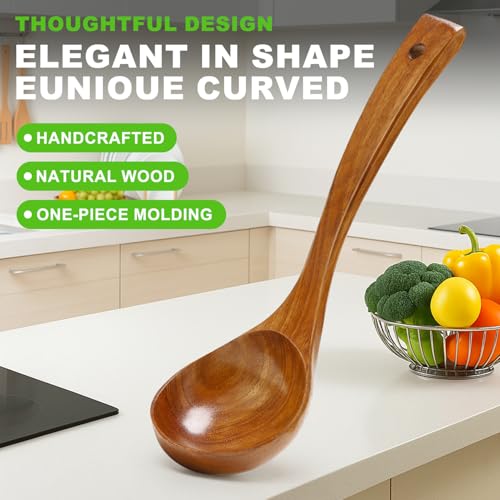 Best Wooden Spoons for Cooking Spoon Set Large Acacia Wood Ladles Spoon Kitchen Utensils Cooking Spatula Long Mixing Serving Spoons Baking Ladle Bamboo Stirring Spoons Kitchen Tools Utensil