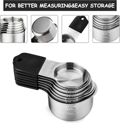 Magnetic Measuring Cups and Spoons Set (Black)