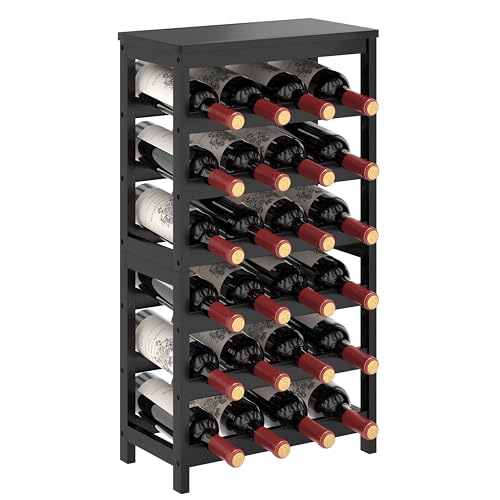 6 Tier Bamboo Wine Rack Freestanding Floor