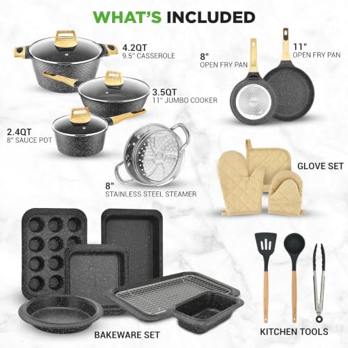 Piece Professional Grade Complete Home Kitchen Cookware Set