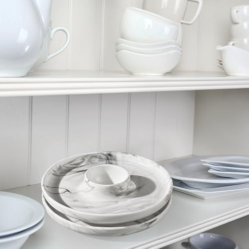 EggHolder & Spoon Set Ceramic Egg Holders + SS Spoons Breakfast Plate White 5.5'' Food Container Egg Tray Dinner Serving for Hard Boiled Eggs