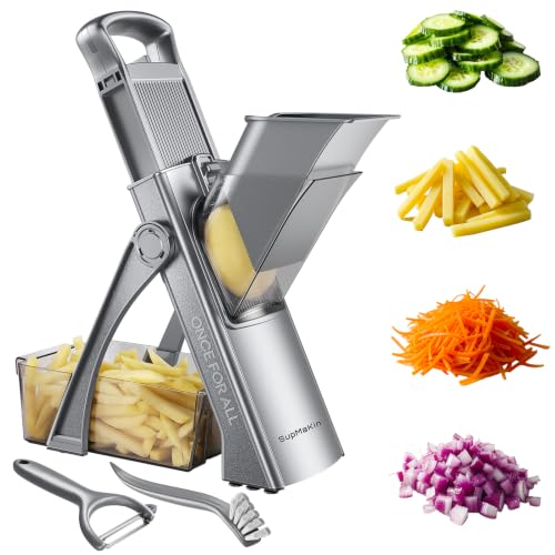 Safer Mandoline Slicer for Kitchen (Gray)