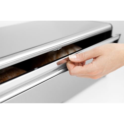 Rectangular Fall Front Bread Box (Matt Steel)