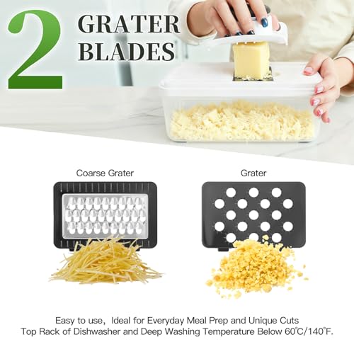Vegetable Chopper Mandolin Slicer with Container (White)
