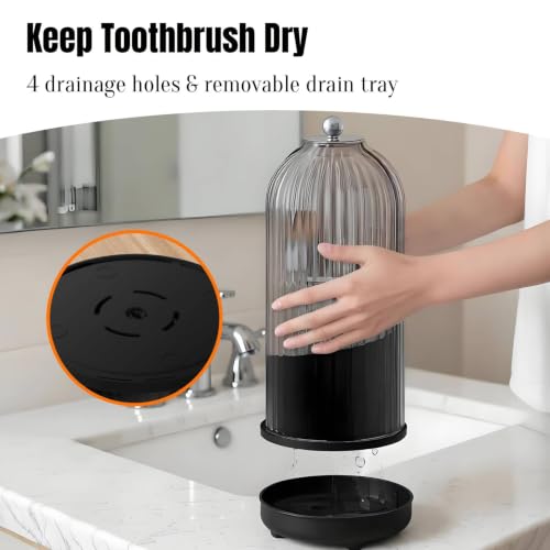 Dustproof Toothbrush Holder Organizer with Drainage