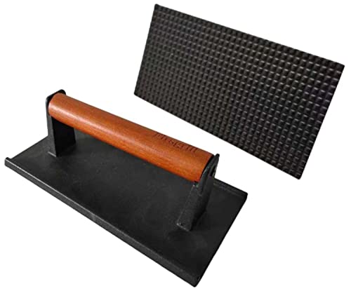 Cast Iron Grill Presses with Wood Handle