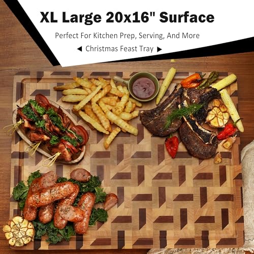3D Zigzag Pattern End Grain Cutting Board (Maple XL)