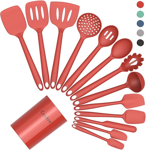 Silicone Kitchen Cooking Utensils Set with Holder